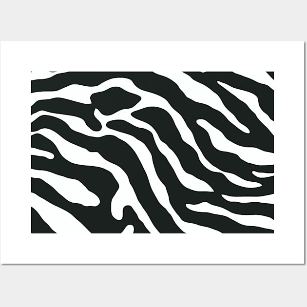 Tiger Skin Pattern Face Mask Black and White Wall Art by MAGE